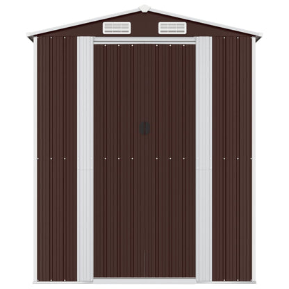 Capanno da Giardino Marrone Scuro 192x855x223cm Acciaio Zincato
