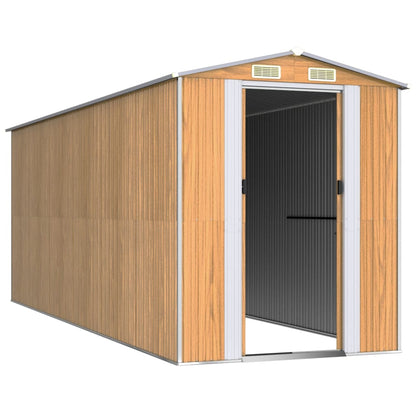 Capanno Giardino Marrone Chiaro 192x523x223 cm Acciaio Zincato