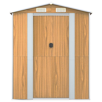 Capanno Giardino Marrone Chiaro 192x772x223 cm Acciaio Zincato