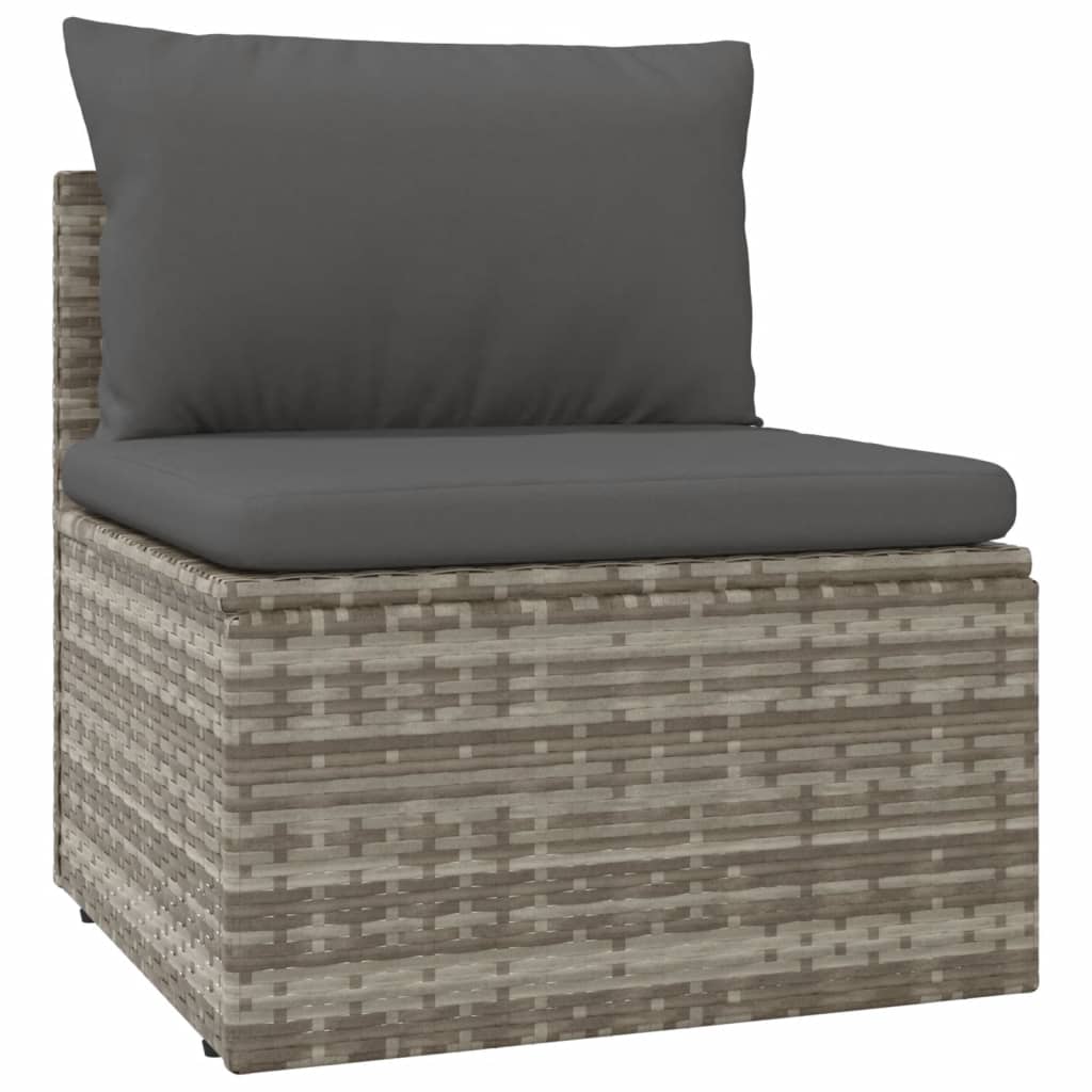 Poltrona Centrale Giardino Cuscino Grigio 57x57x56cm Polyrattan