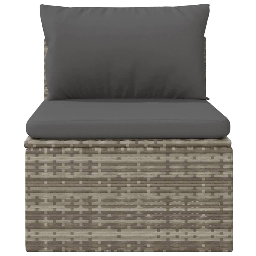 Poltrona Centrale Giardino Cuscino Grigio 57x57x56cm Polyrattan
