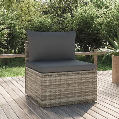 Poltrona Centrale Giardino Cuscino Grigio 57x57x56cm Polyrattan