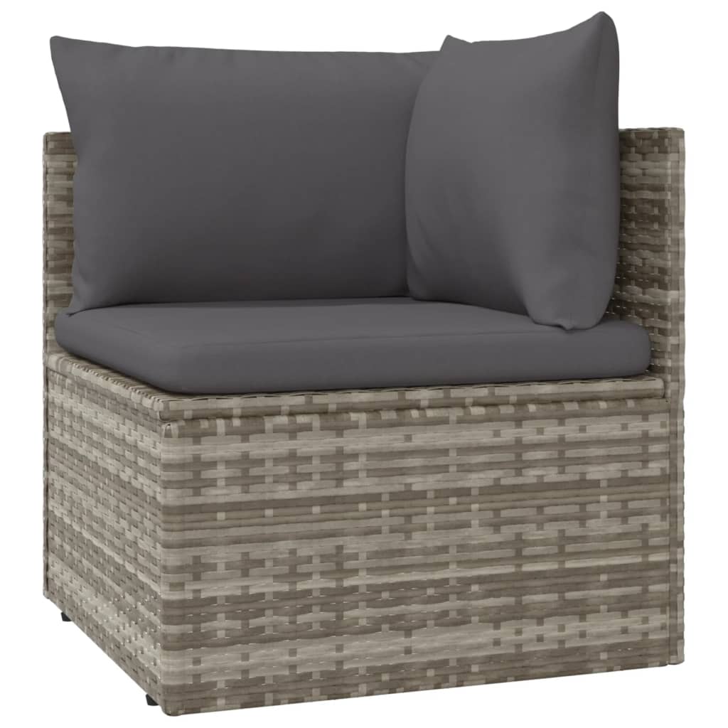 Poltrona Angolare Giardino Cuscino Grigio 57x57x56cm Polyrattan