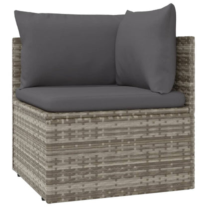 Poltrona Angolare Giardino Cuscino Grigio 57x57x56cm Polyrattan