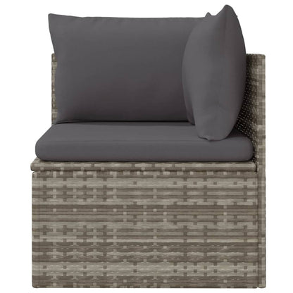 Poltrona Angolare Giardino Cuscino Grigio 57x57x56cm Polyrattan
