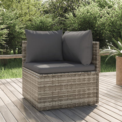 Poltrona Angolare Giardino Cuscino Grigio 57x57x56cm Polyrattan
