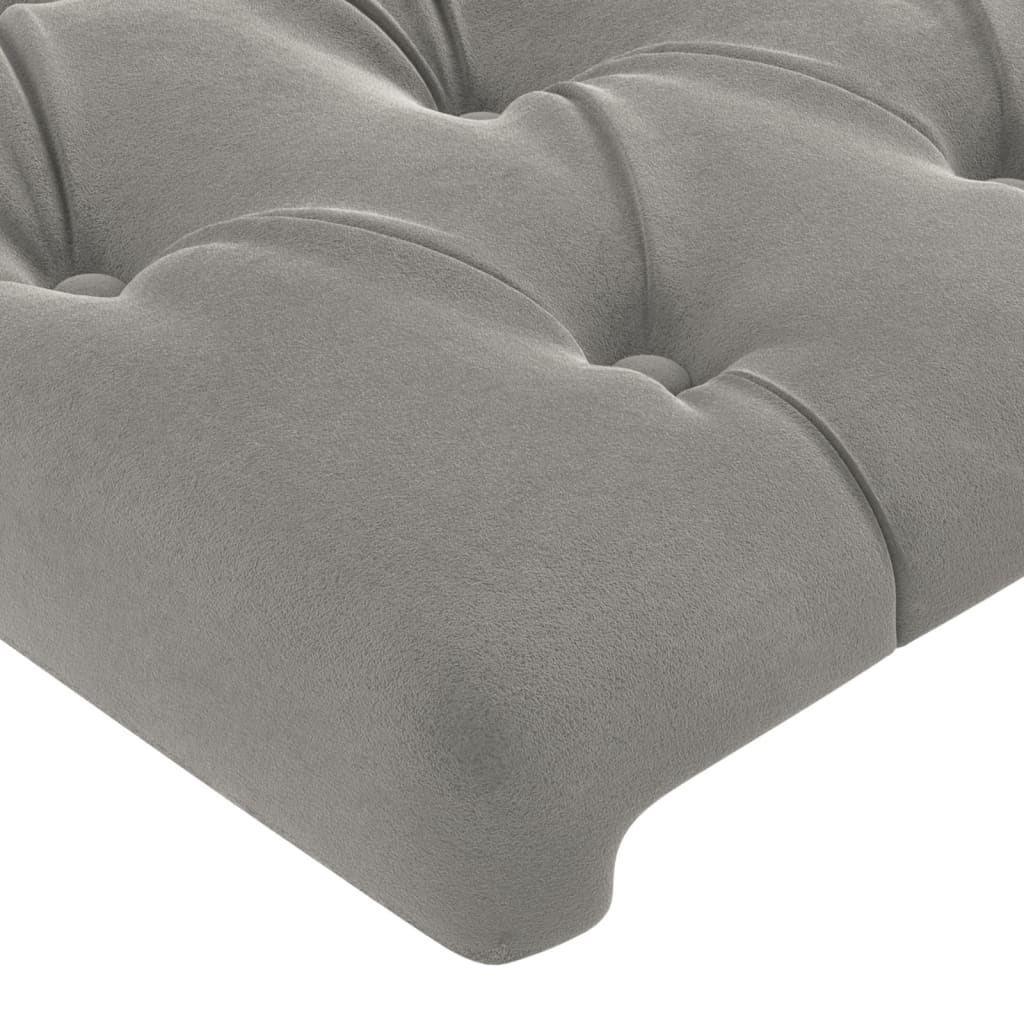 Testiera Grigio Chiaro 100x7x78/88 cm in Velluto