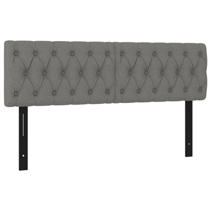 Testiera 2 pz Grigio Scuro 80x7x78/88 cm in Tessuto