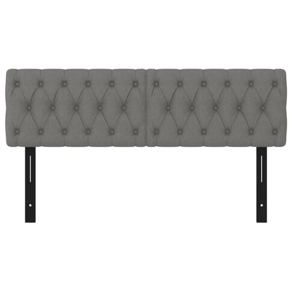 Testiera 2 pz Grigio Scuro 80x7x78/88 cm in Tessuto