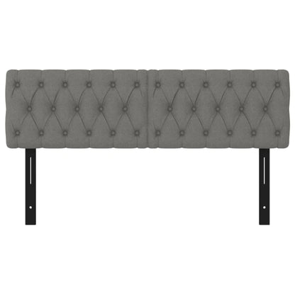 Testiera 2 pz Grigio Scuro 80x7x78/88 cm in Tessuto