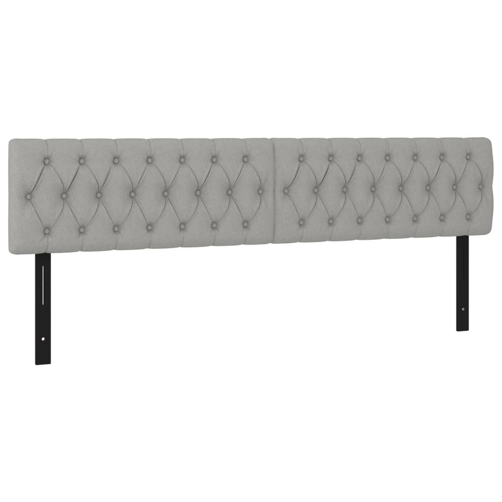 Testiera 2 pz Grigio Chiaro 90x7x78/88 cm in Tessuto