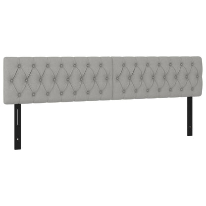 Testiera 2 pz Grigio Chiaro 90x7x78/88 cm in Tessuto