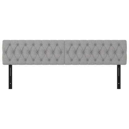 Testiera 2 pz Grigio Chiaro 90x7x78/88 cm in Tessuto