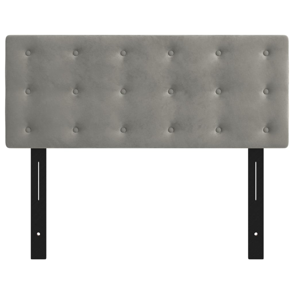 Testiera Grigio Chiaro 100x5x78/88 cm in Velluto