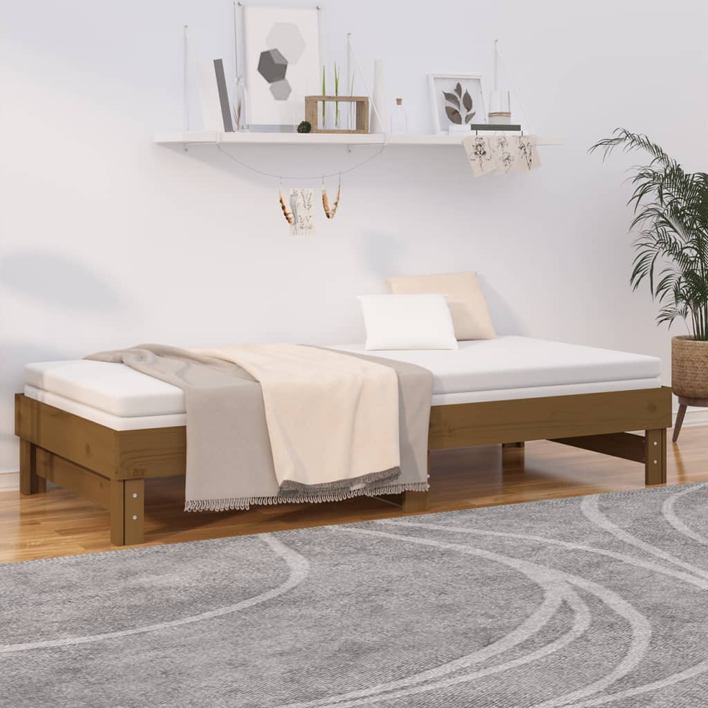 Dormeuse Estraibile senza Materasso Marrone Ambra 2x(90x200) cm