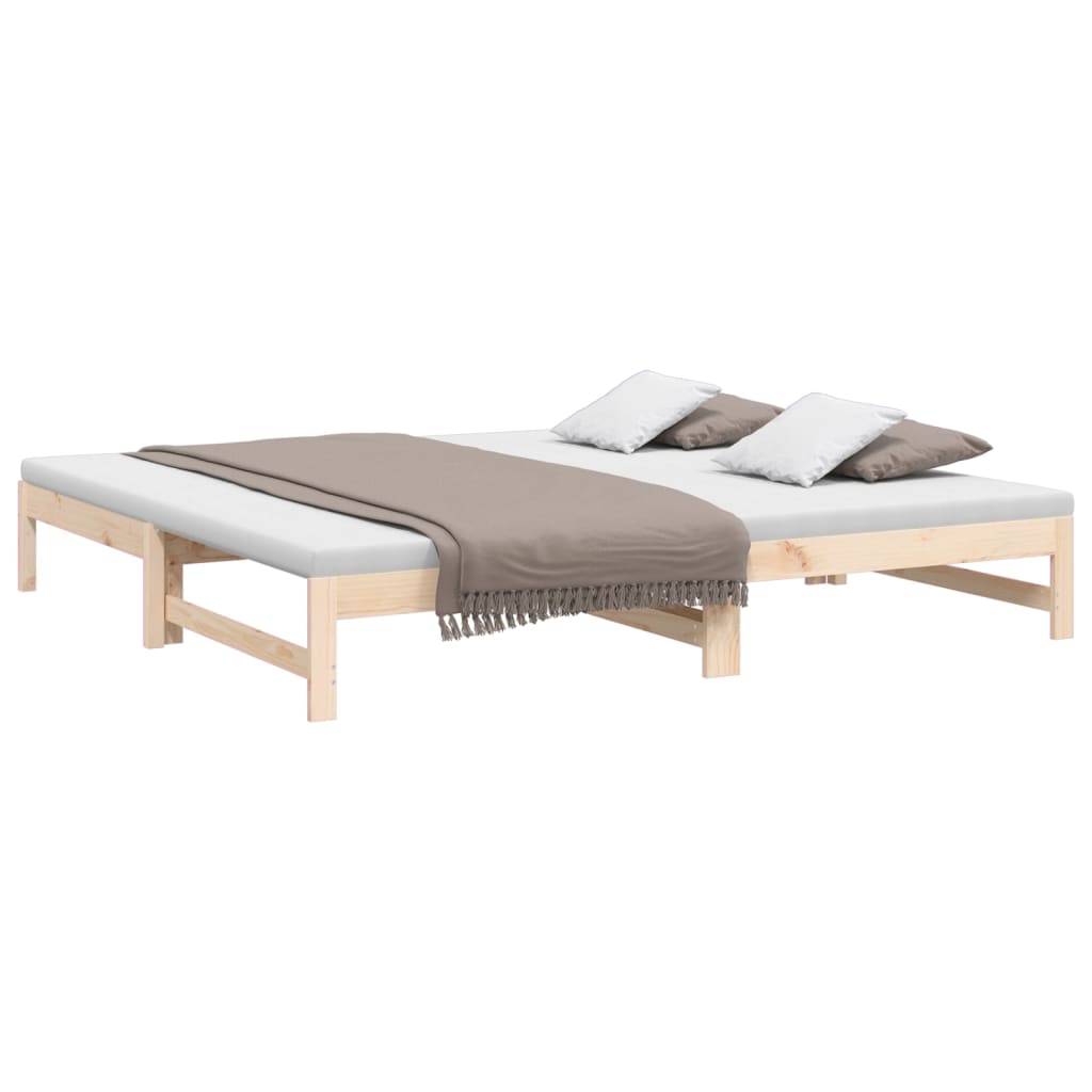 Dormeuse Estraibile 2x(100x200) cm Legno Massello di Pino