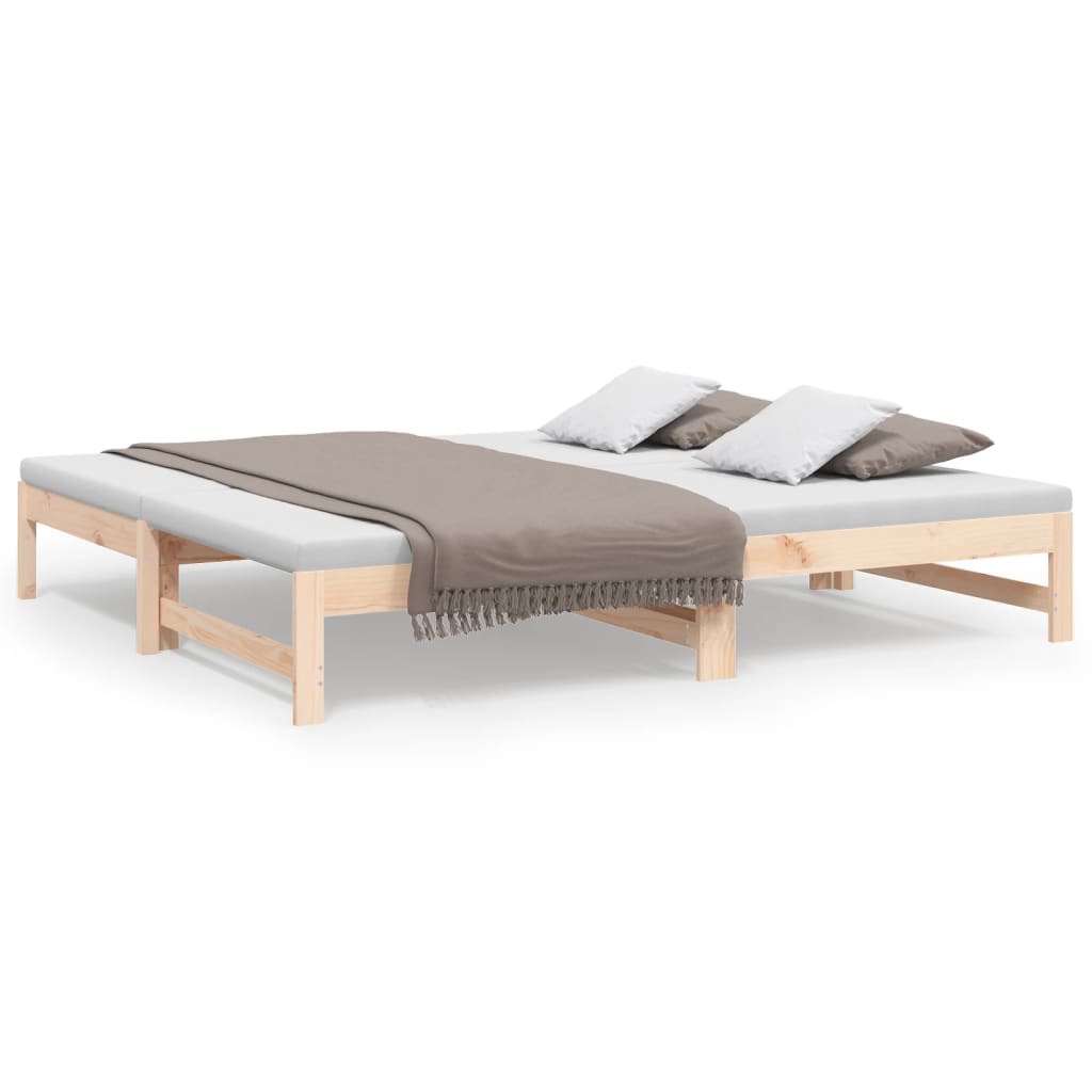 Dormeuse Estraibile 2x(75x190) cm Legno Massello di Pino