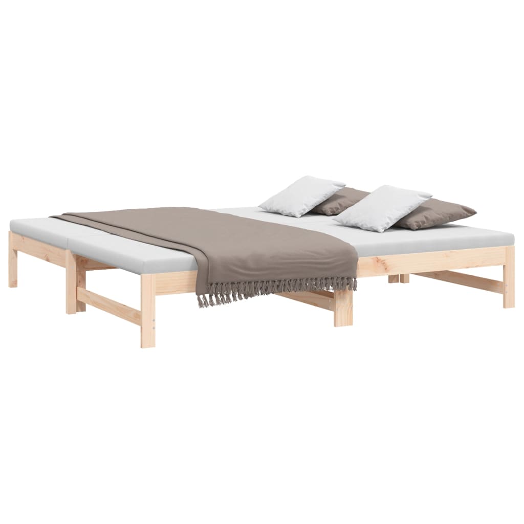 Dormeuse Estraibile 2x(75x190) cm Legno Massello di Pino