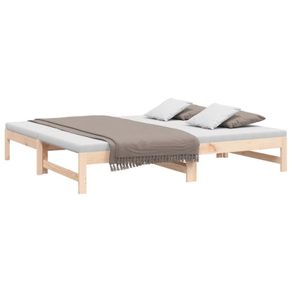 Dormeuse Estraibile 2x(75x190) cm Legno Massello di Pino