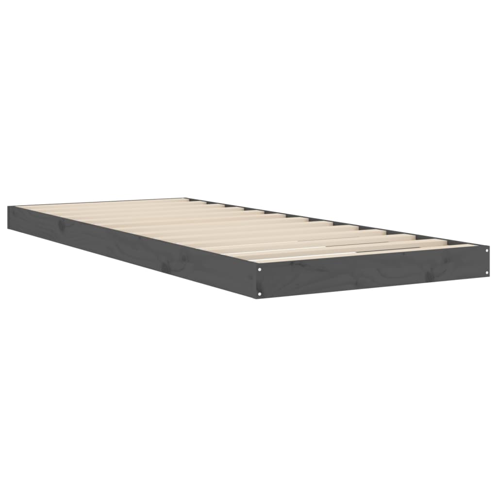 Giroletto Grigio 75x190 cm Small Single Legno Massello di Pino