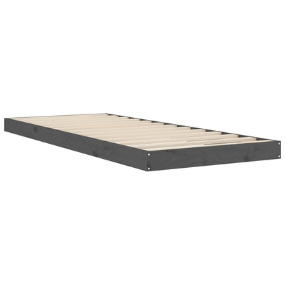 Giroletto Grigio 75x190 cm Small Single Legno Massello di Pino