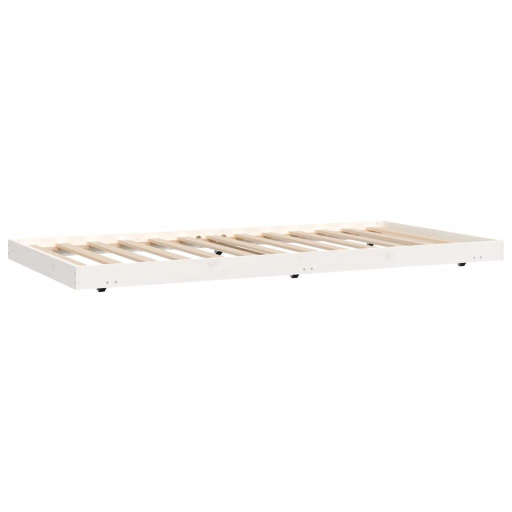 Giroletto senza Materasso Bianco 80x200 cm Legno Massello Pino