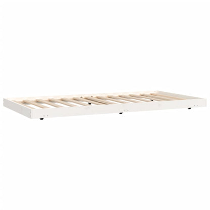 Giroletto senza Materasso Bianco 80x200 cm Legno Massello Pino