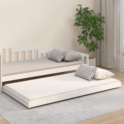 Giroletto senza Materasso Bianco 80x200 cm Legno Massello Pino
