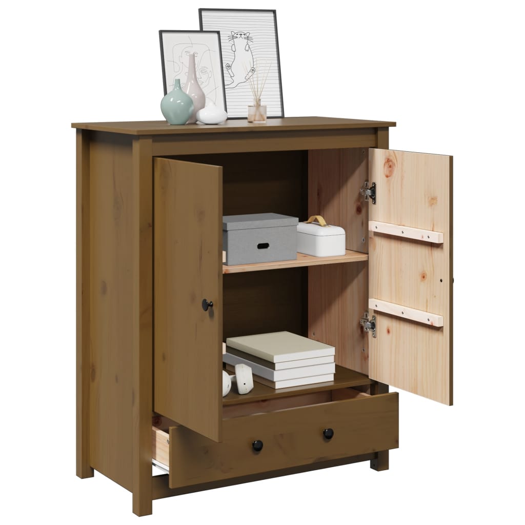 Credenza Marrone Ambra 83x41,5x100 cm in Legno Massello di Pino