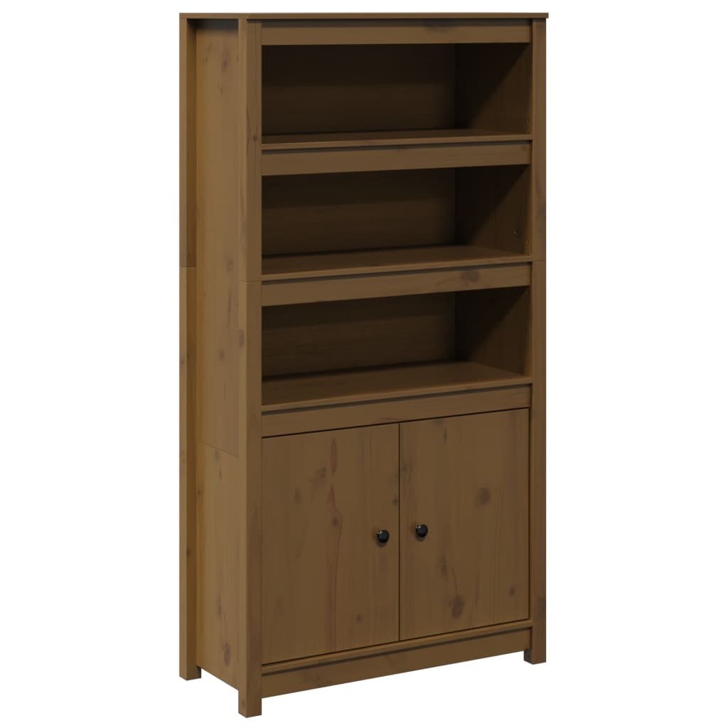 Credenza Marrone Ambra 80x35x154 cm in Legno Massello di Pino