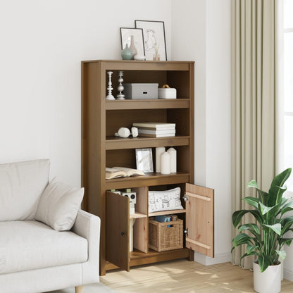 Credenza Marrone Ambra 80x35x154 cm in Legno Massello di Pino