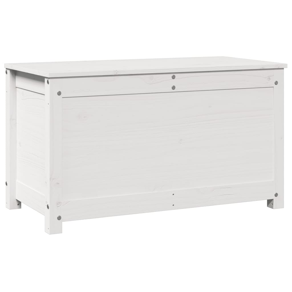Contenitore Portaoggetti Bianco 80x40x45,5cm Massello di Pino