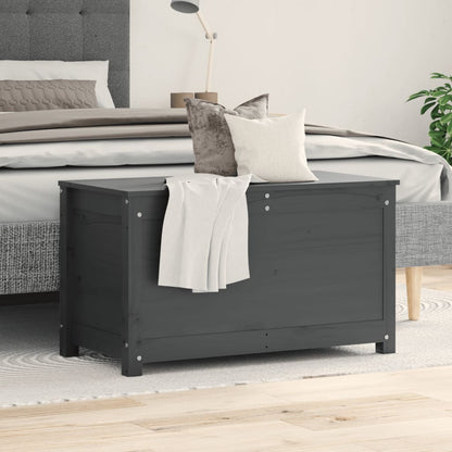 Contenitore Portaoggetti Grigio 80x40x45,5cm Massello di Pino