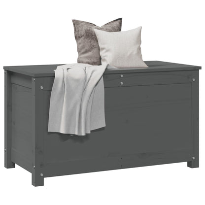 Contenitore Portaoggetti Grigio 80x40x45,5cm Massello di Pino