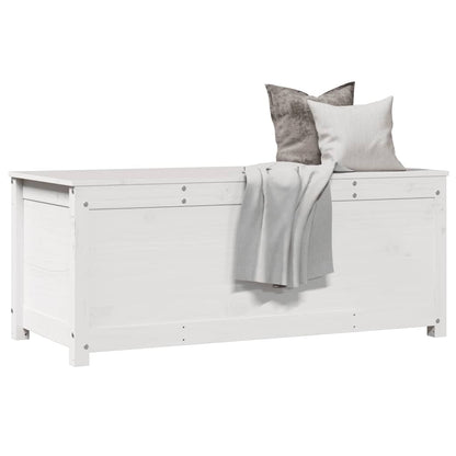 Contenitore Portaoggetti Bianco 110x50x45,5cm Massello di Pino