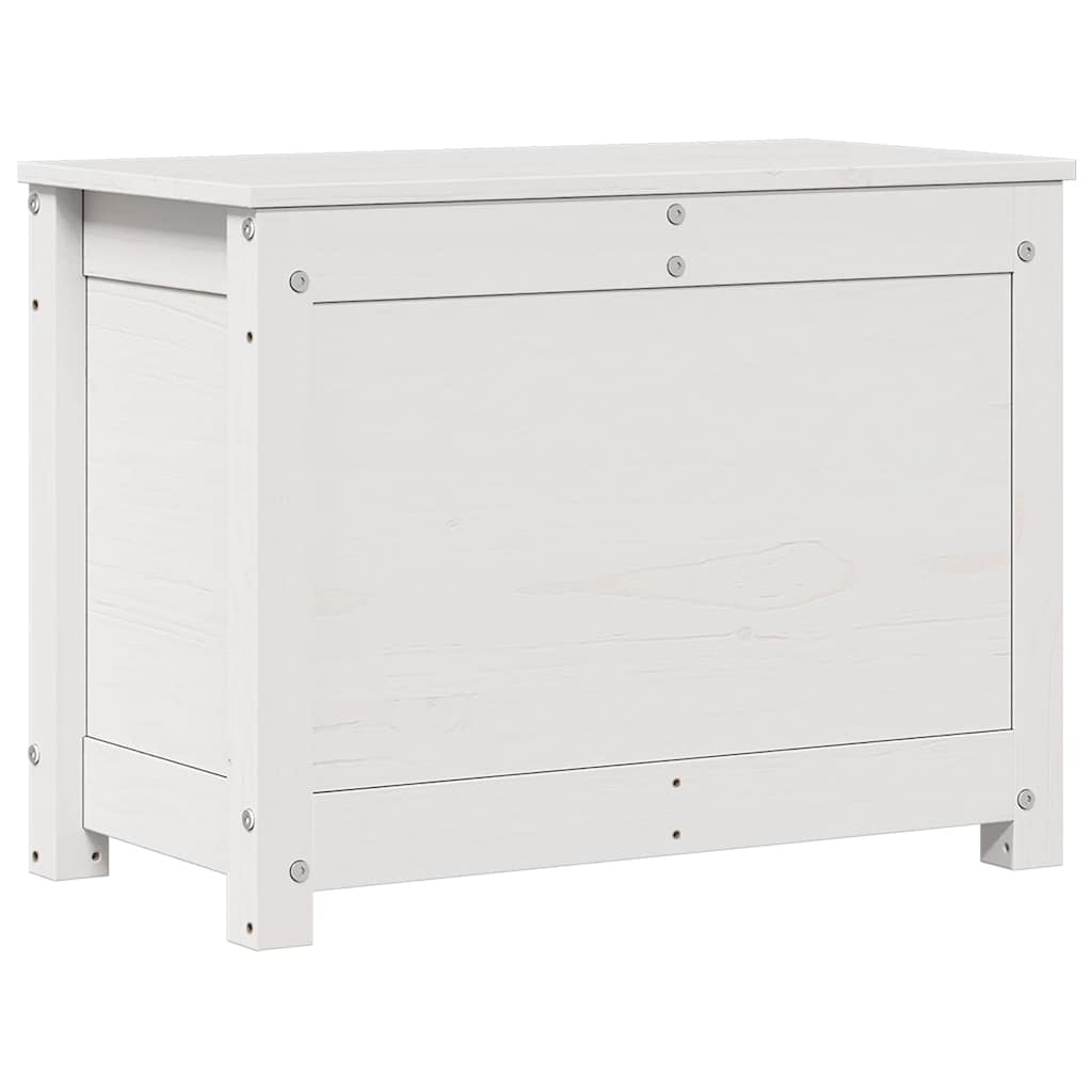 Contenitore Portaoggetti Bianco 60x32x45,5cm Massello di Pino