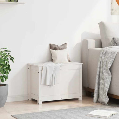 Contenitore Portaoggetti Bianco 60x32x45,5cm Massello di Pino