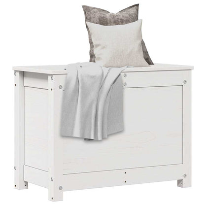 Contenitore Portaoggetti Bianco 60x32x45,5cm Massello di Pino