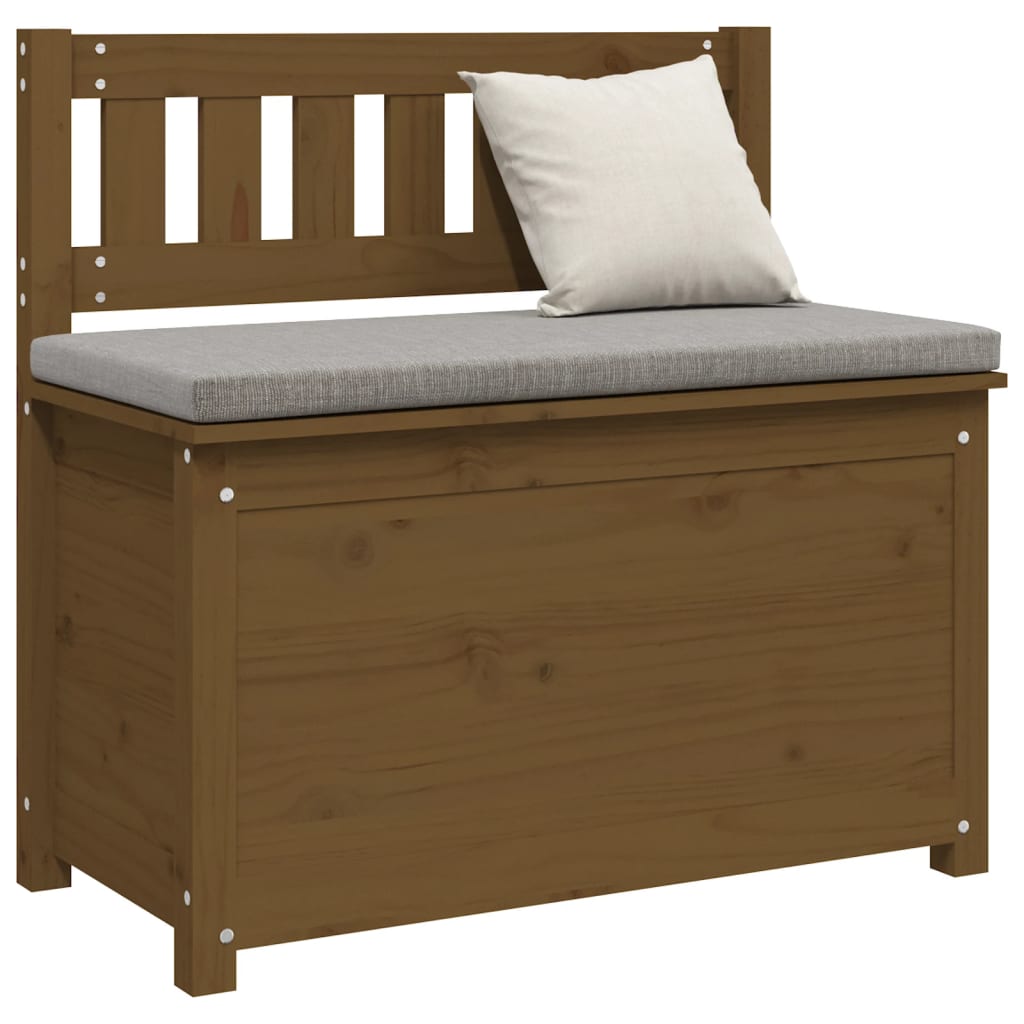 Panca Marrone Ambra 80x41x77 cm in Legno Massello di Pino