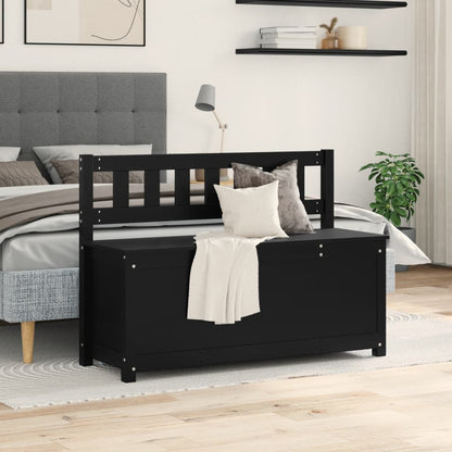 Panca Nera 110x41x76,5 cm in Legno Massello di Pino