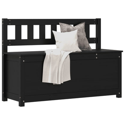 Panca Nera 110x41x76,5 cm in Legno Massello di Pino
