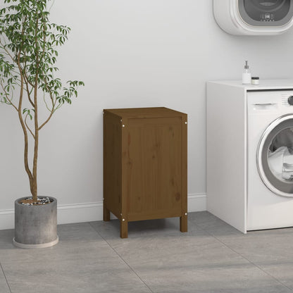 Contenitore per Bucato Ambra 44x44x76 cm Legno Massello Pino