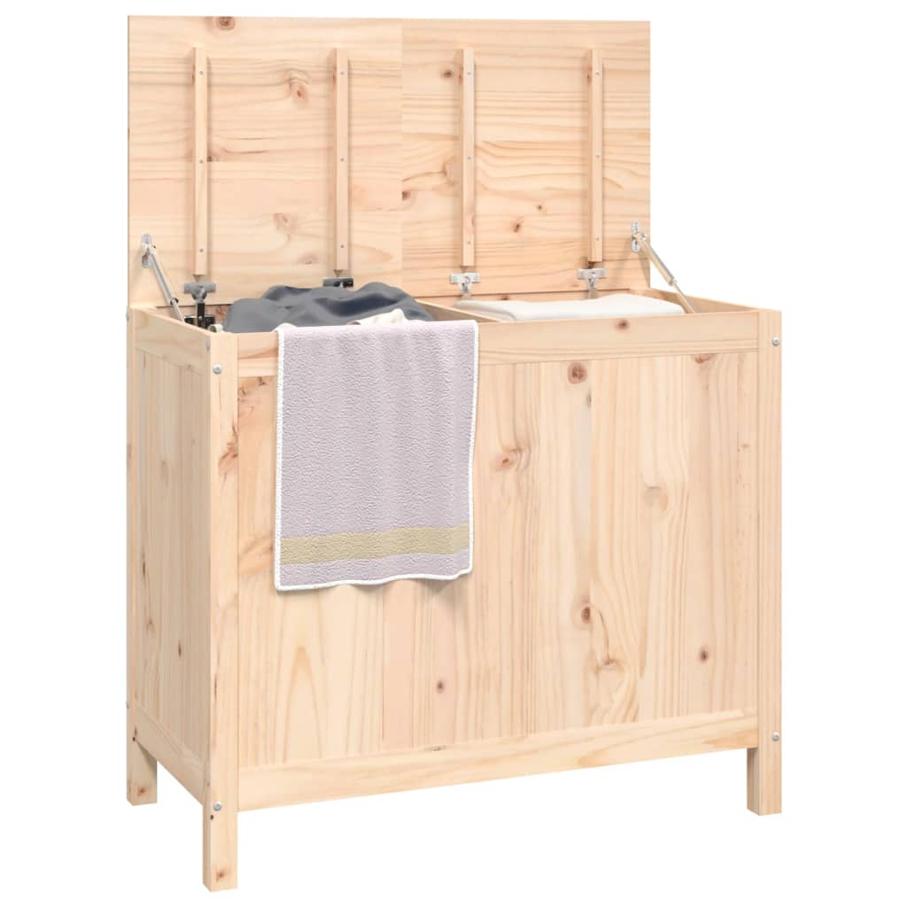 Contenitore per Bucato 88,5x44x76 cm Legno Massello Pino