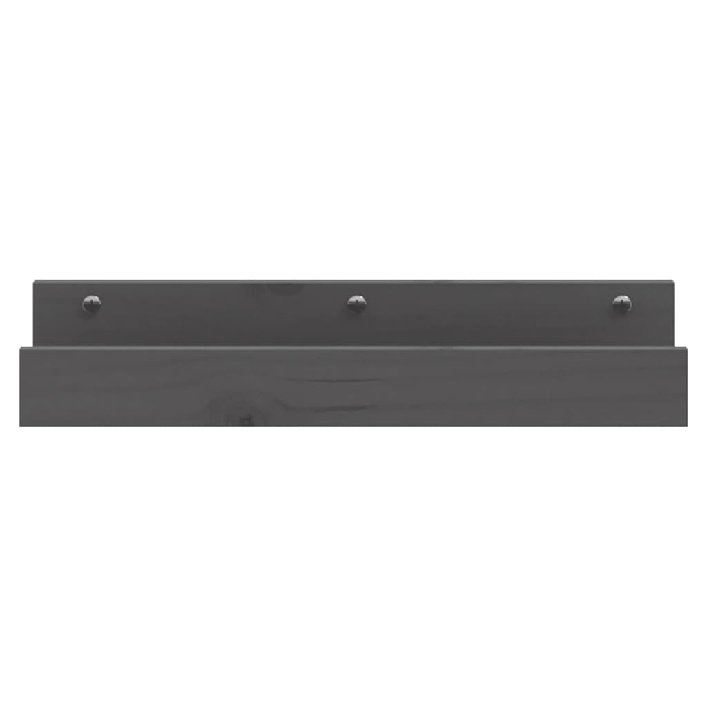 Mensole da Parete 2 pz Grigio 50x12x9cm Legno Massello di Pino