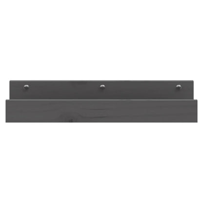 Mensole da Parete 2 pz Grigio 50x12x9cm Legno Massello di Pino