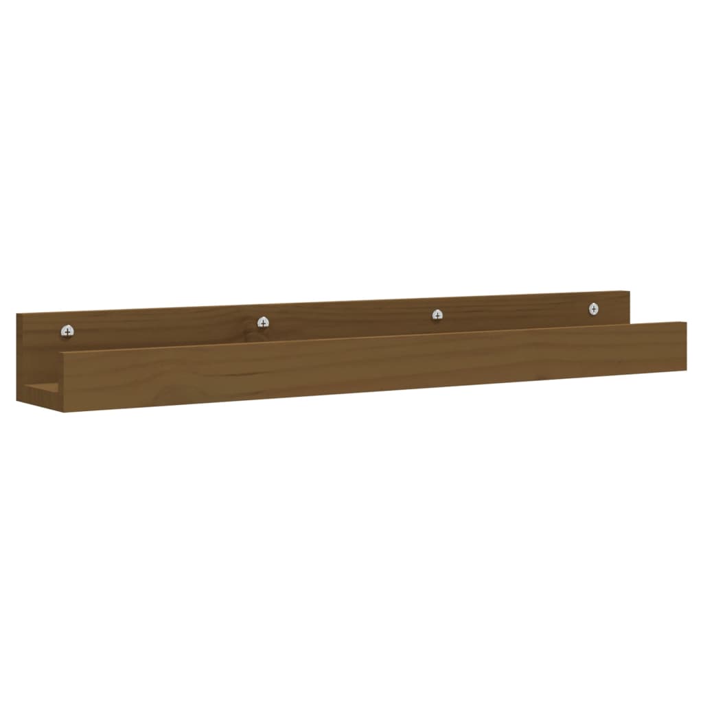 Mensole da Parete 2 pz Ambra 80x12x9cm Legno Massello di Pino