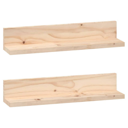 Mensole da Parete 2 pz 50x11x9cm in Legno Massello di Pino