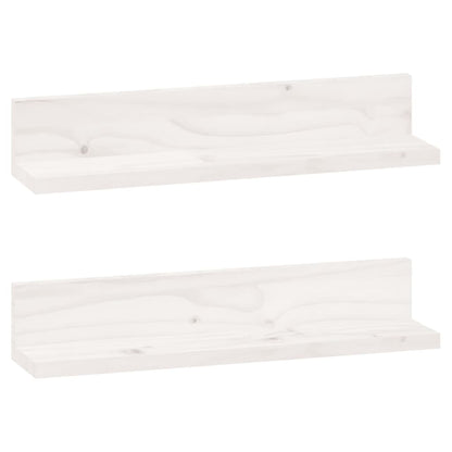 Mensole da Parete 2 pz Bianco 50x11x9cm Legno Massello di Pino