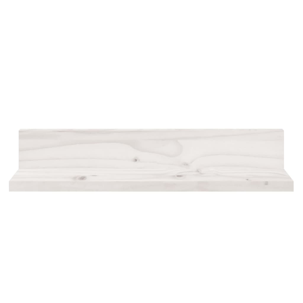 Mensole da Parete 2 pz Bianco 50x11x9cm Legno Massello di Pino