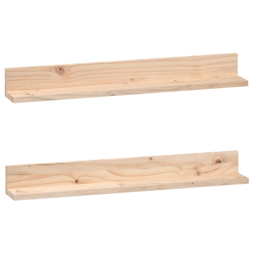 Mensole da Parete 2 pz 80x11x9cm in Legno Massello di Pino